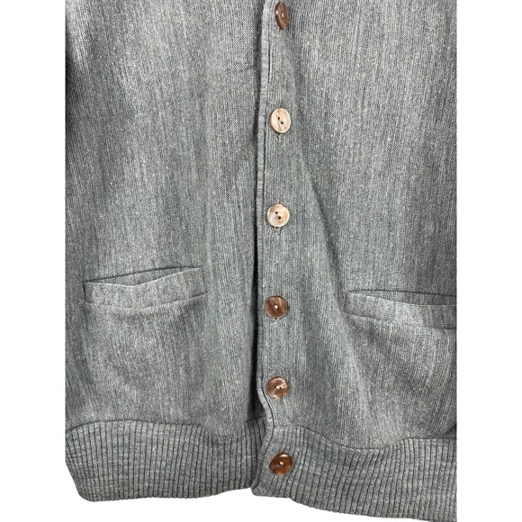 John Wannamaker Gray Cardigan Boyfriend Gray Sweater Pink Button Bishop Sleeve L - Picture 5 of 11